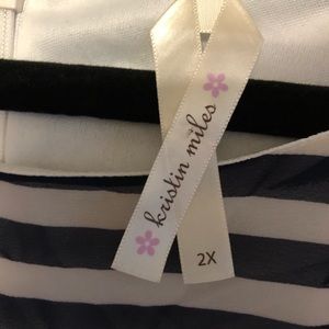 ModCloth Kristin Miles navy yellow polkadot dress